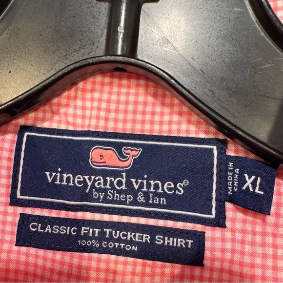 Vineyard Vines Men’s Button Down Shirt  Classic Fit Tucker Pink Check Sz XL - Picture 3 of 9